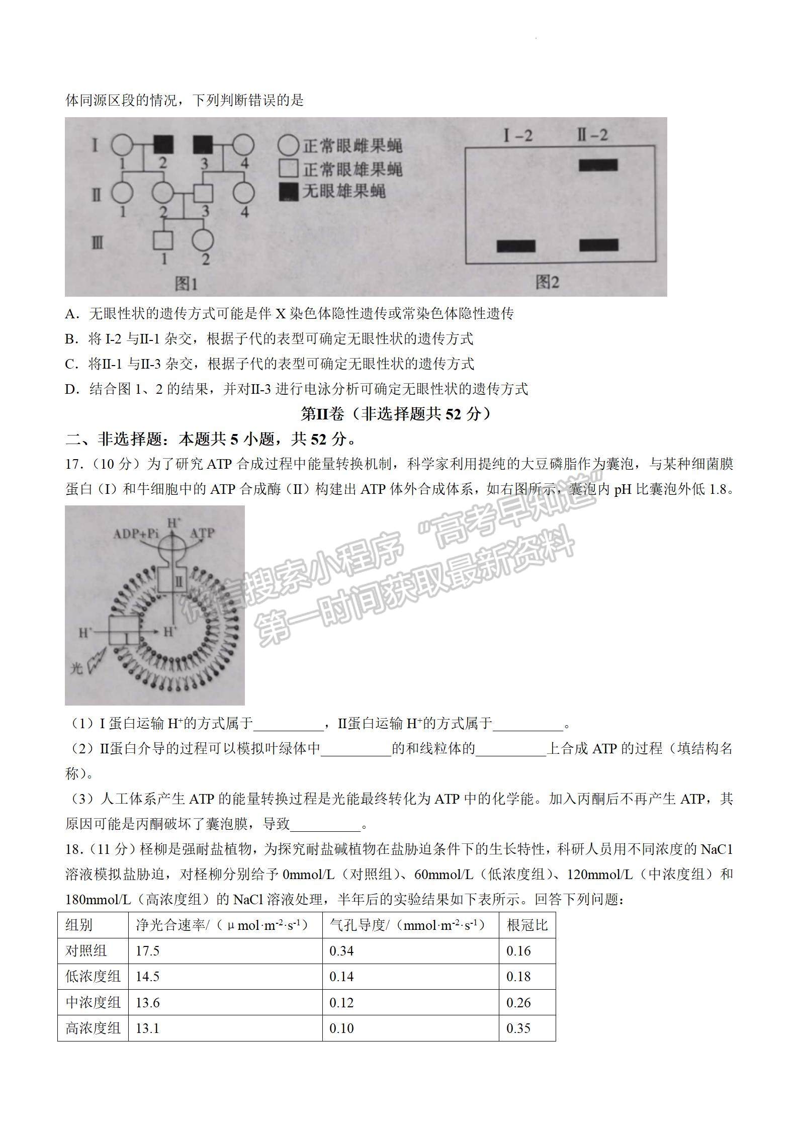 2024屆安徽省江淮十校高三上學期第二次聯(lián)考生物試題及參考答案