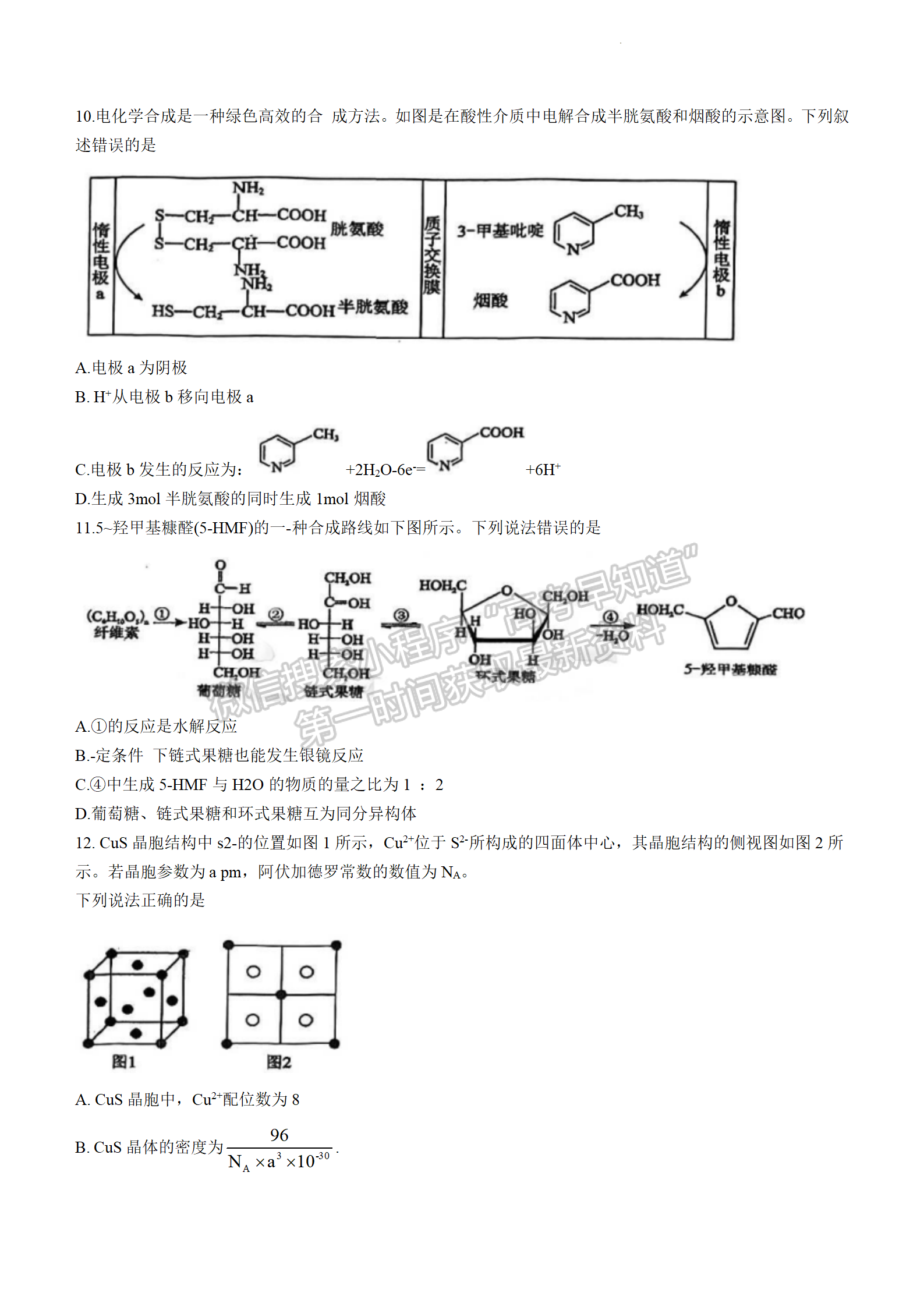 2024屆湖北騰云聯(lián)盟高三12月聯(lián)考化學(xué)試題及答案