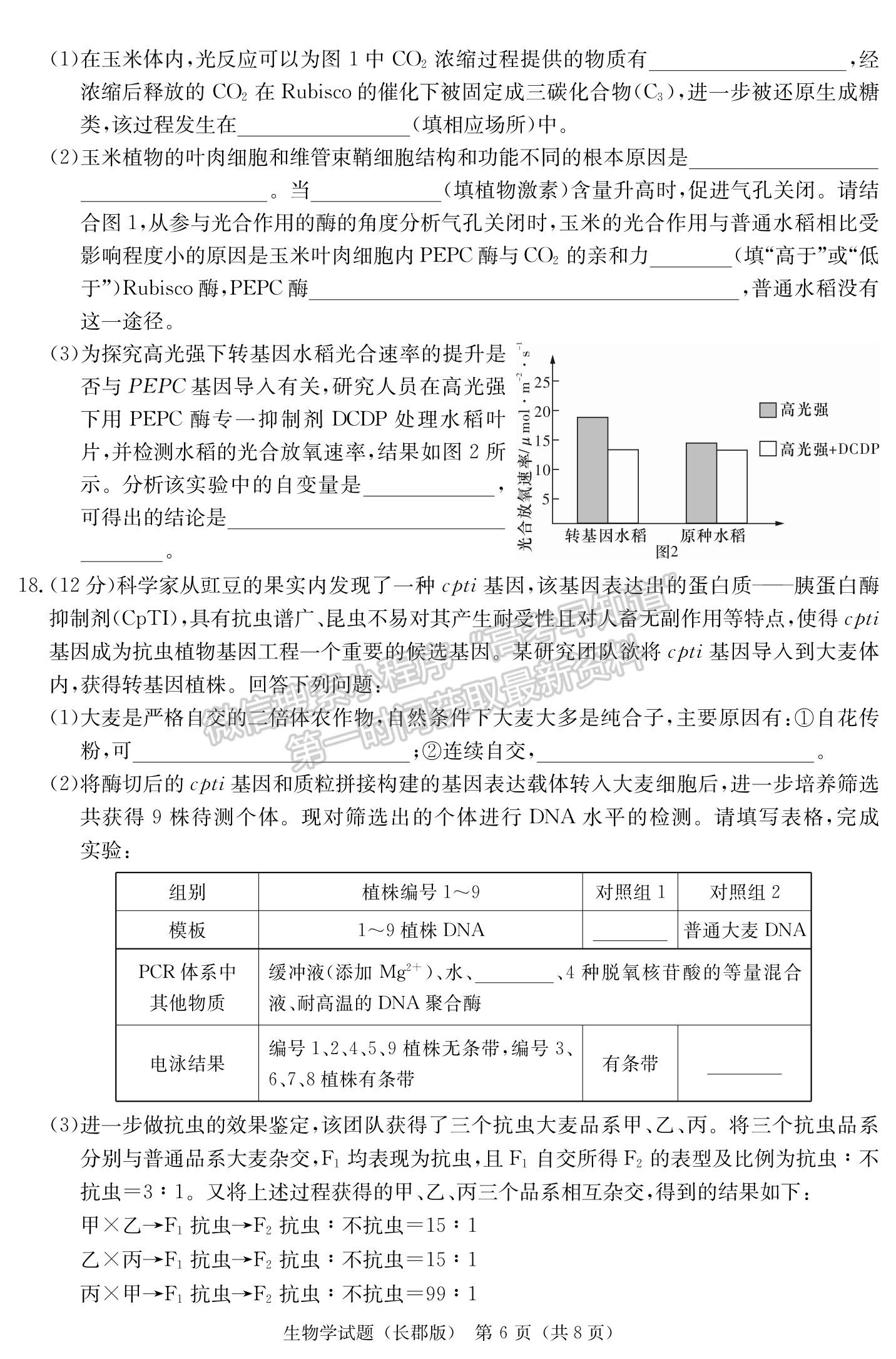 2024届湖南省长沙市长郡中学高三月考（四）生物试题及答案