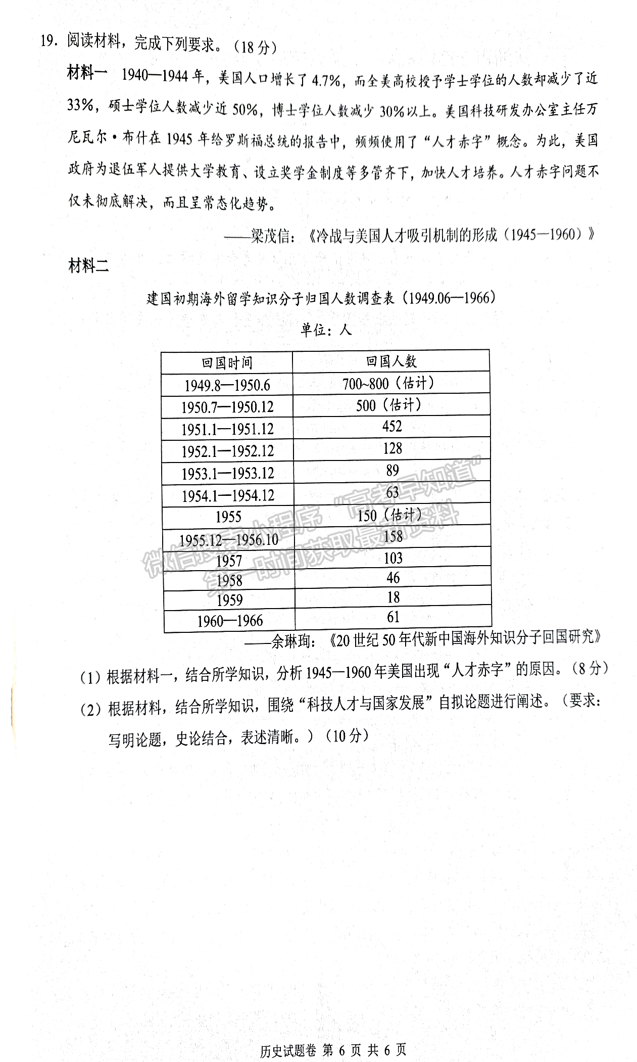 2024屆湖南株洲高三教學(xué)質(zhì)量統(tǒng)一檢測（一）歷史試卷及答案