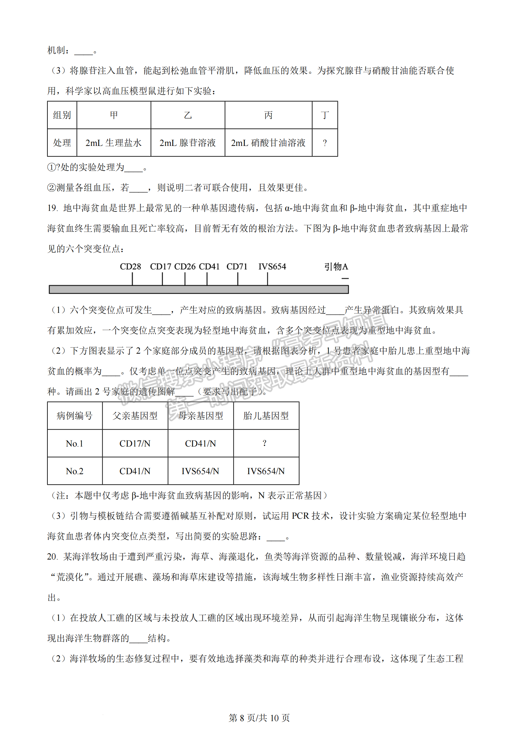 2024屆湖南省長沙一中高三月考（五）生物試題及答案