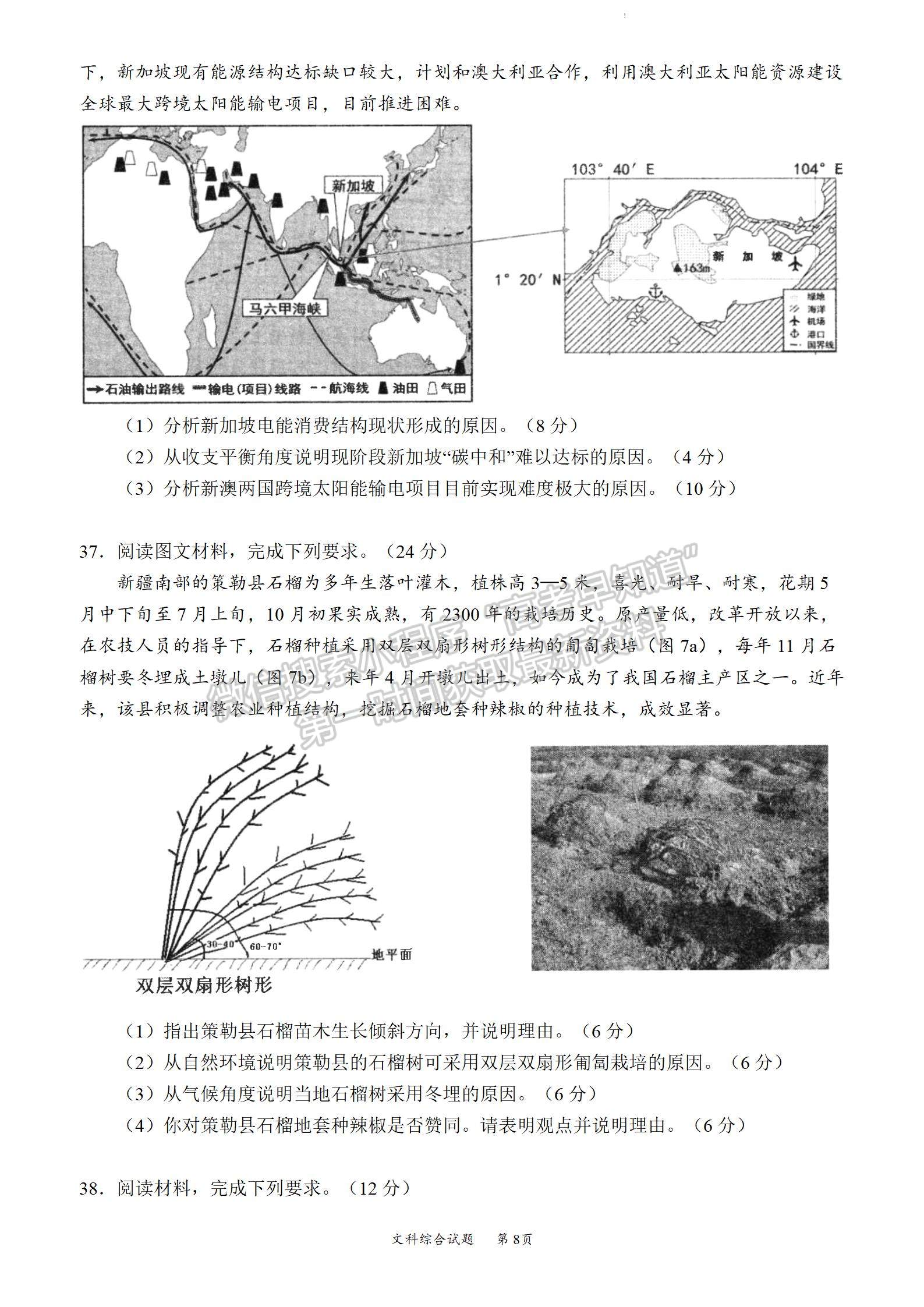 2024四川省绵阳市高中2021级第二次诊断性考试文综试题及参考答案