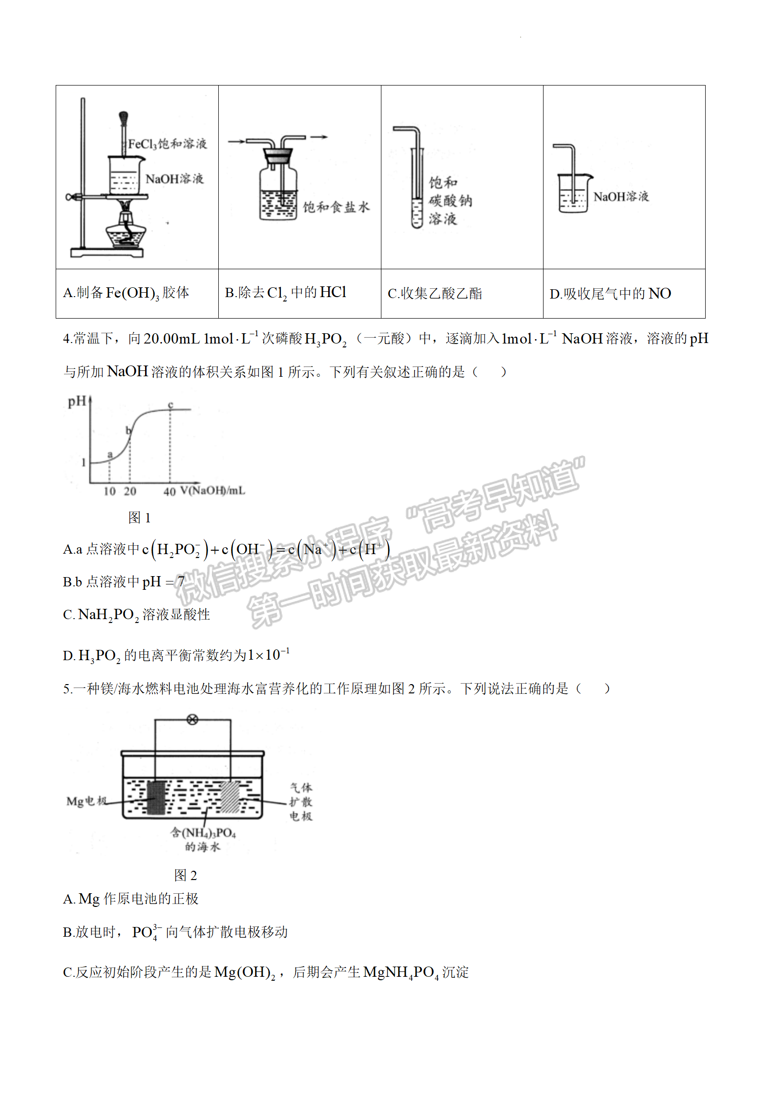 2024屆廣東大灣區(qū)普通高中高三聯(lián)考（一）化學(xué)試題及答案