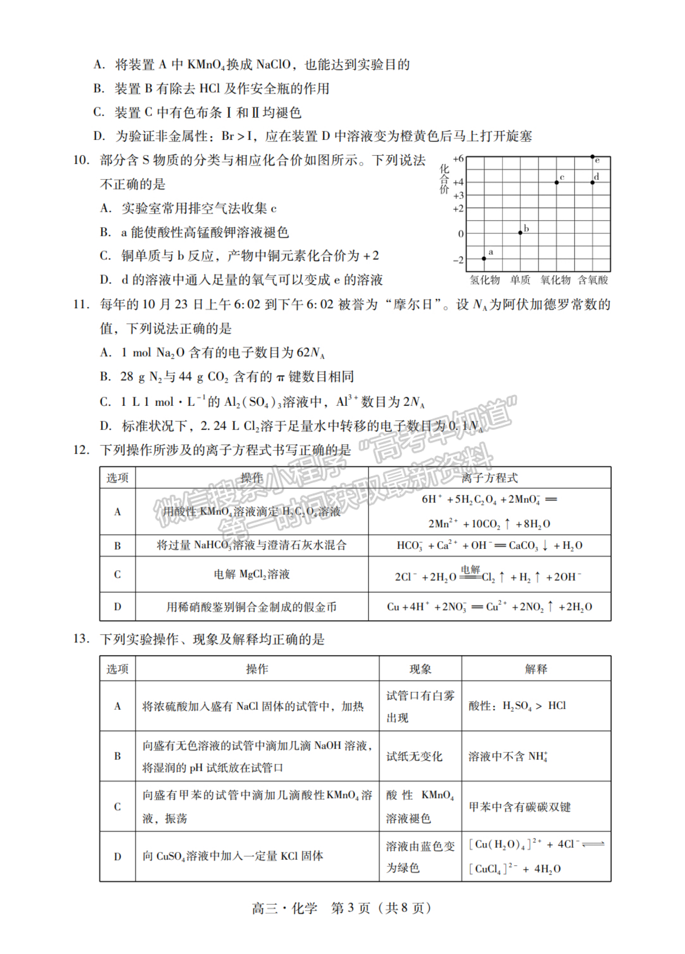 2024屆廣東省揭陽(yáng)&汕尾市高三教學(xué)質(zhì)量測(cè)試化學(xué)試題及答案