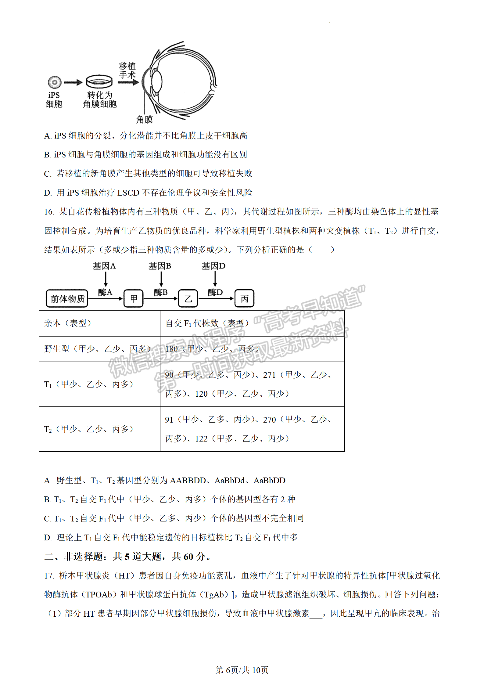 2024屆廣東大灣區(qū)普通高中高三聯(lián)考（一）生物試題及答案