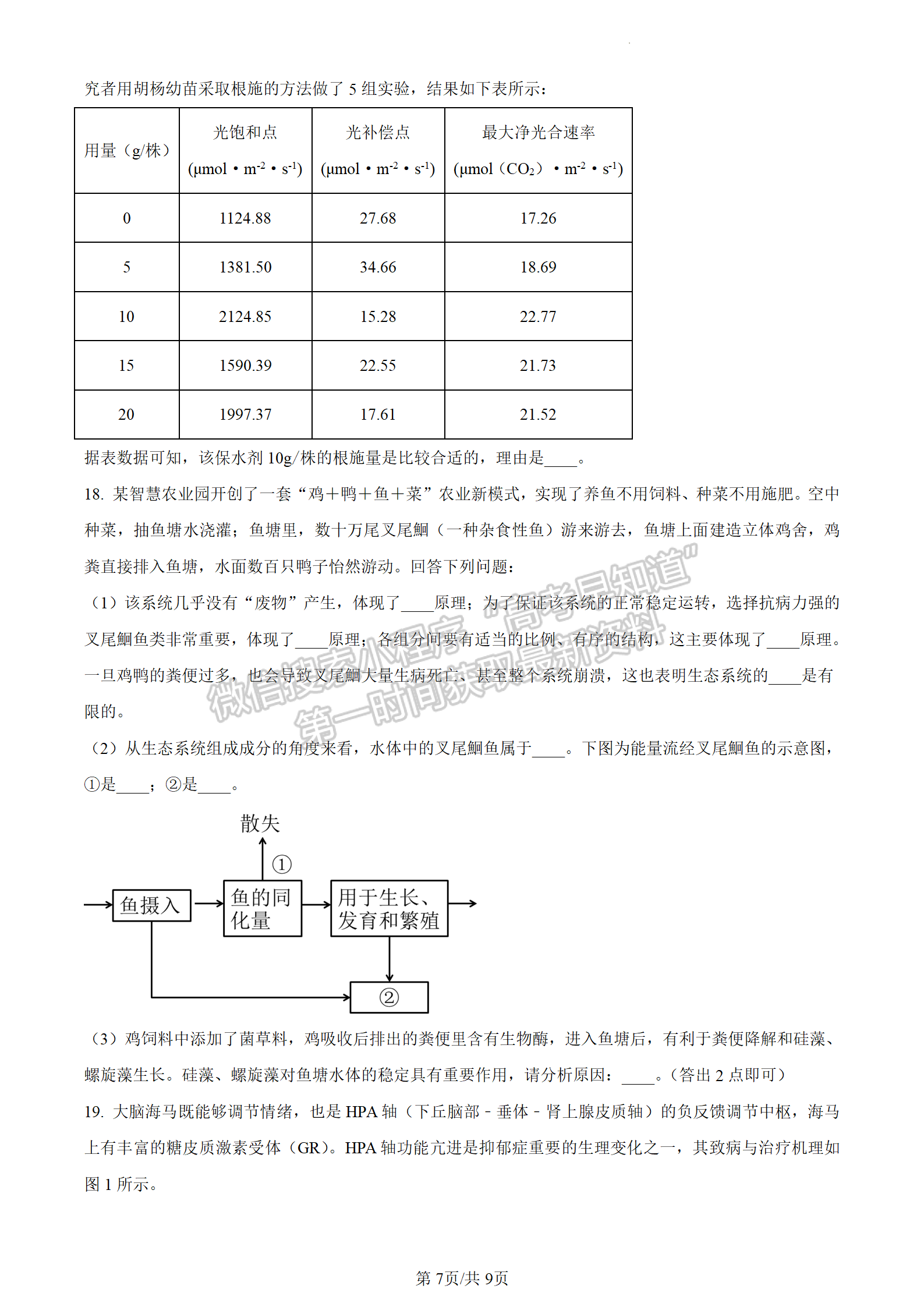 2024屆廣東省惠州市高三上學(xué)期第三次調(diào)研生物試題及答案