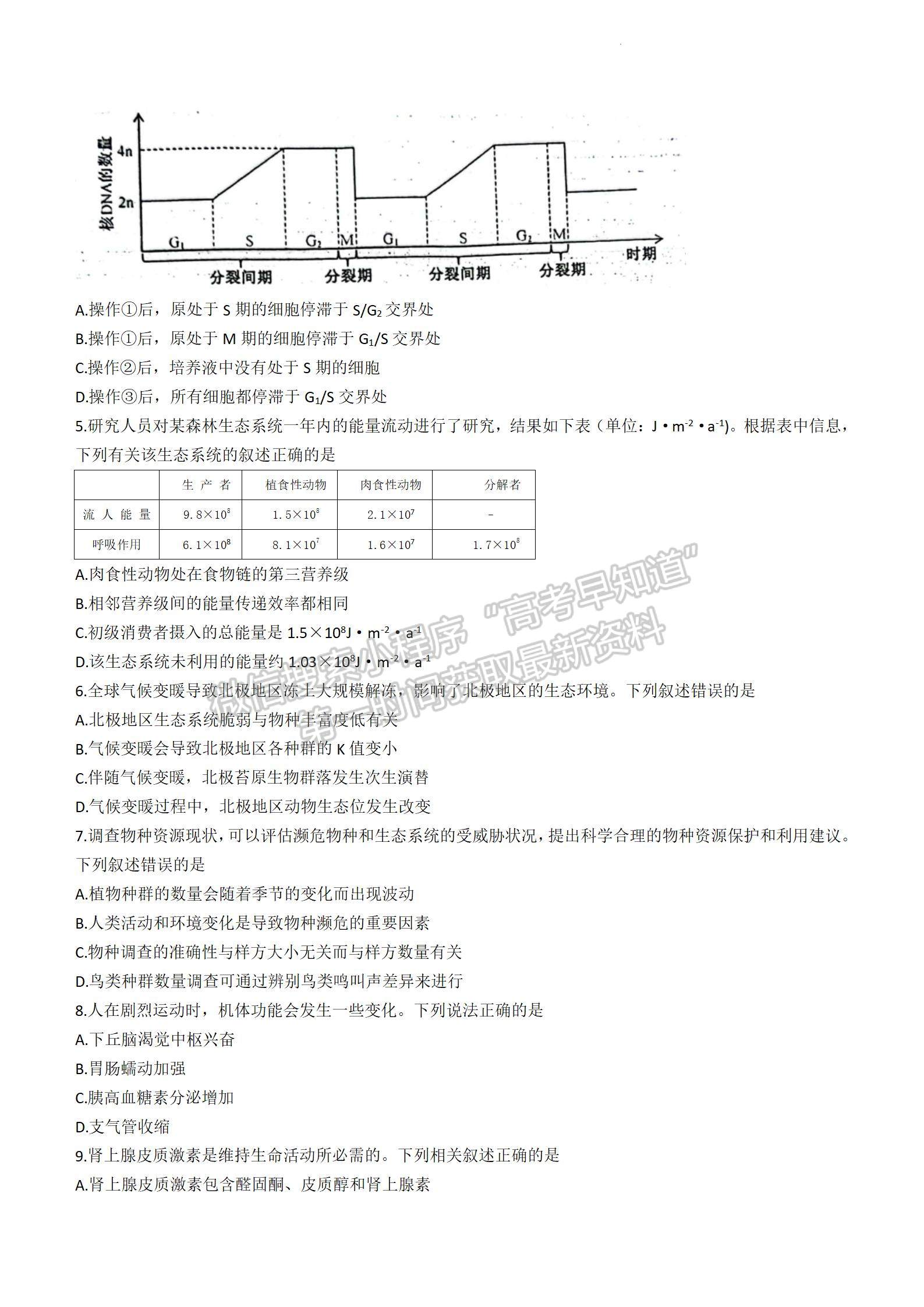 2024新高考七省联考【安徽卷】生物试题及参考答案