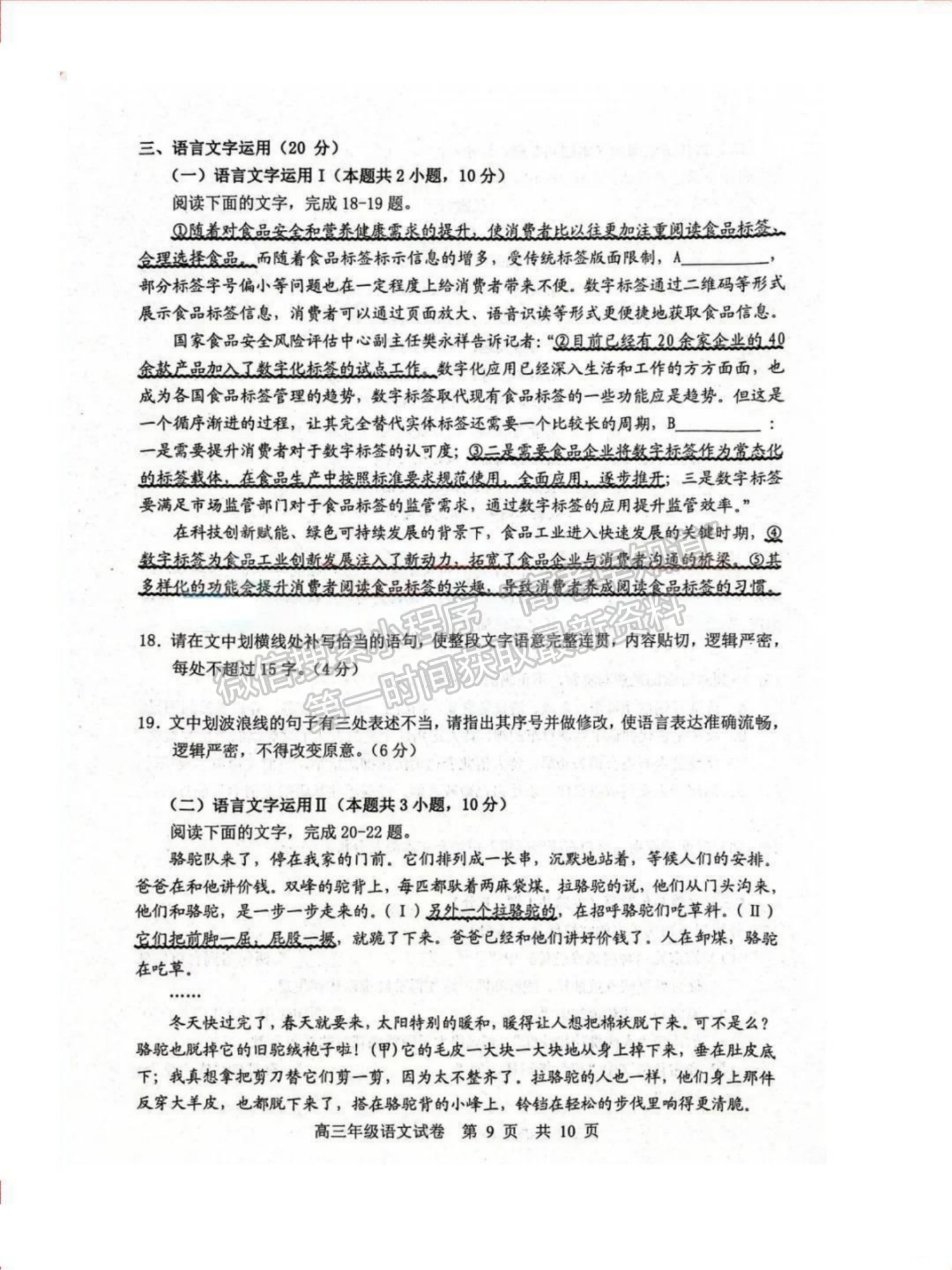 2024届湖北省武汉市武昌区高三上学期期末质量检测语文试题及答案