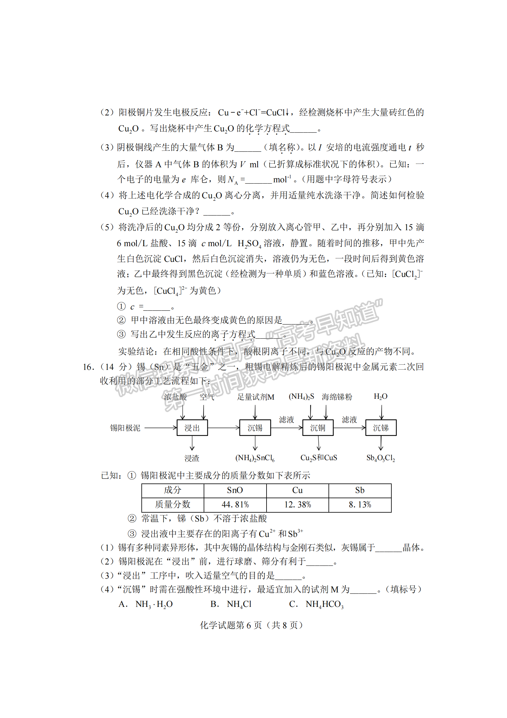 2024届湖南省长沙市高三新高考适应性考试化学试题及答案