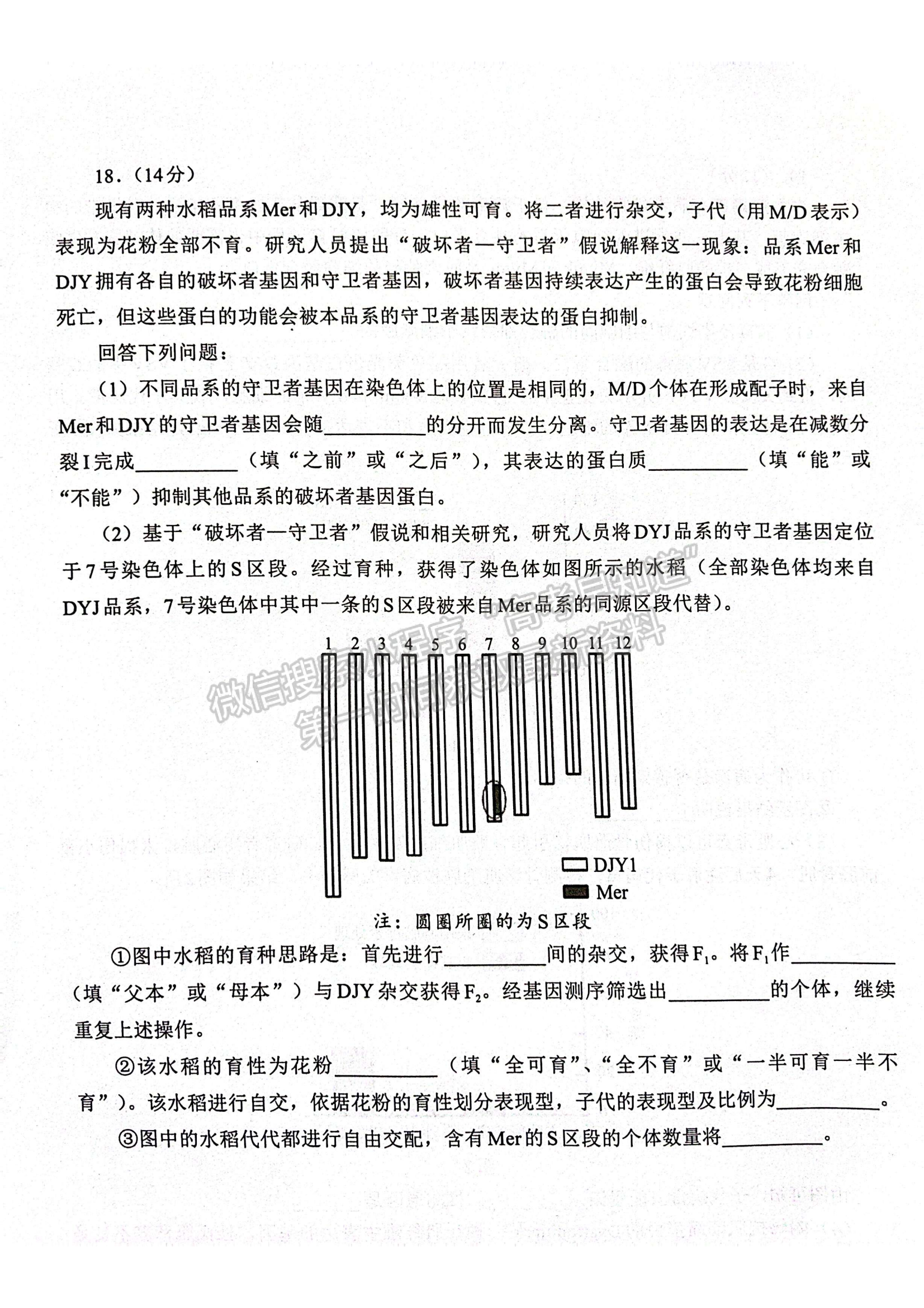 福建省名校联盟全国优质校2024届高三大联考生物试卷及答案