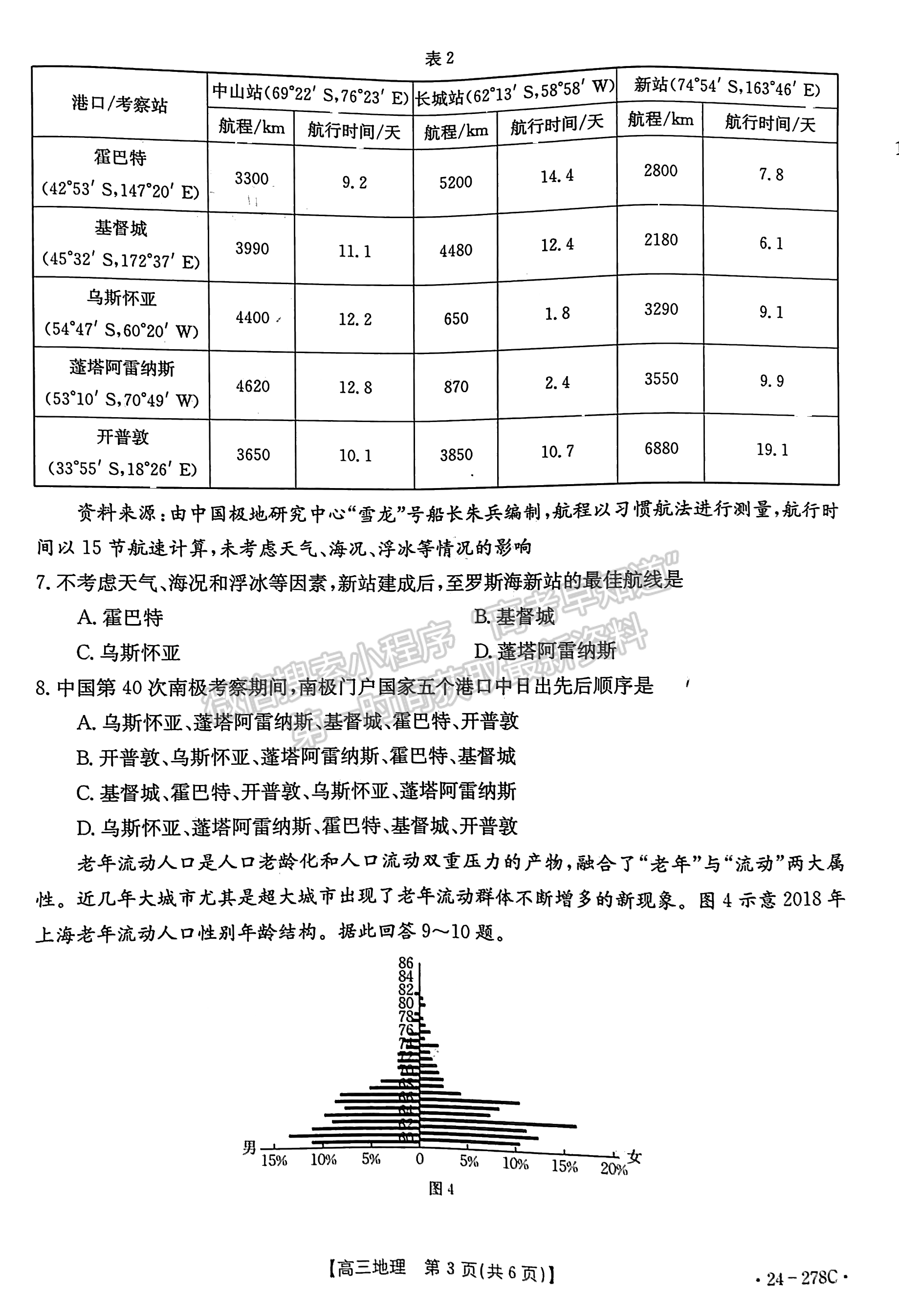 2024届广东高三下学期开学大联考（24-278C）地理试题及答案