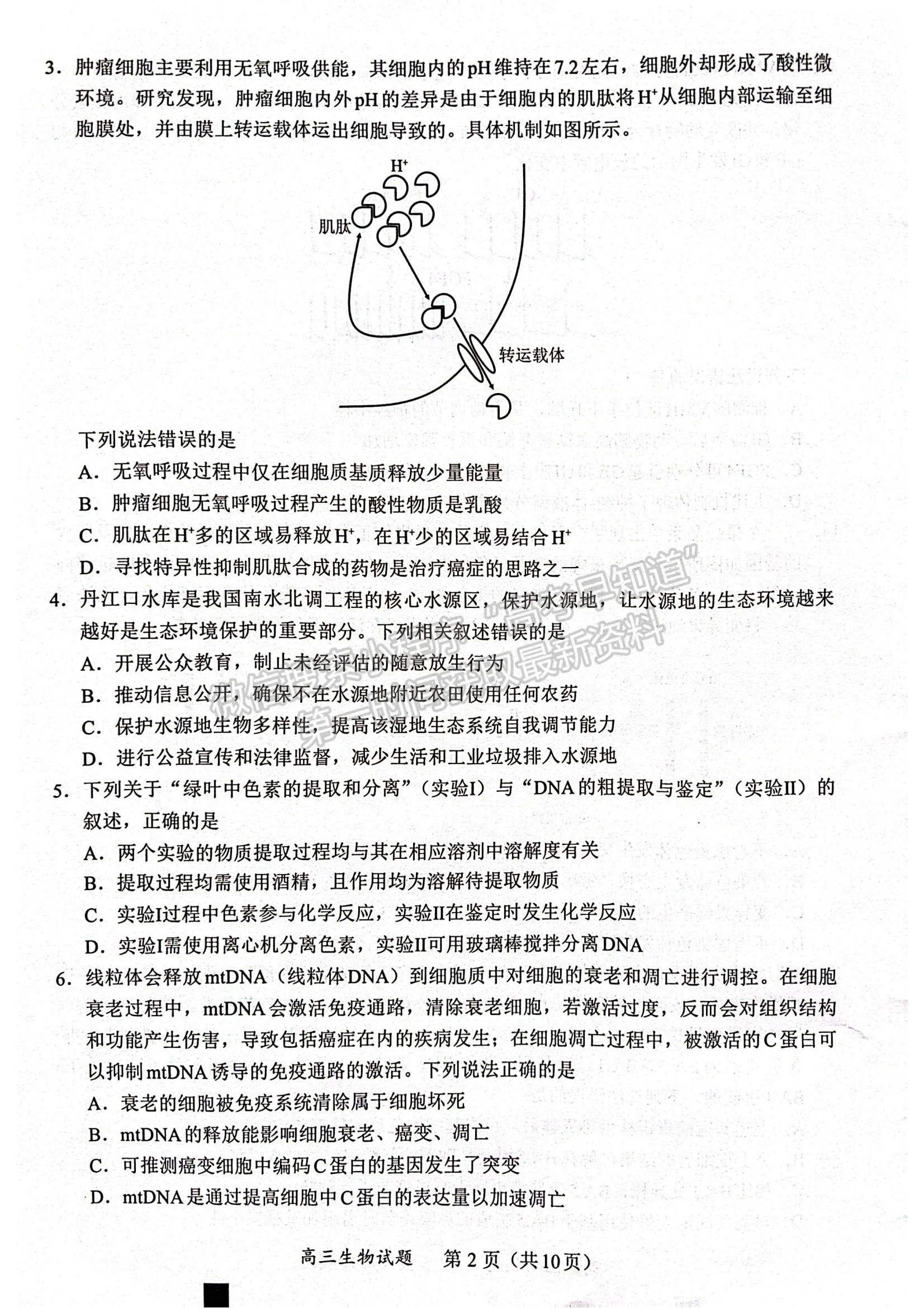 福建省名校聯(lián)盟全國優(yōu)質(zhì)校2024屆高三大聯(lián)考生物試卷及答案