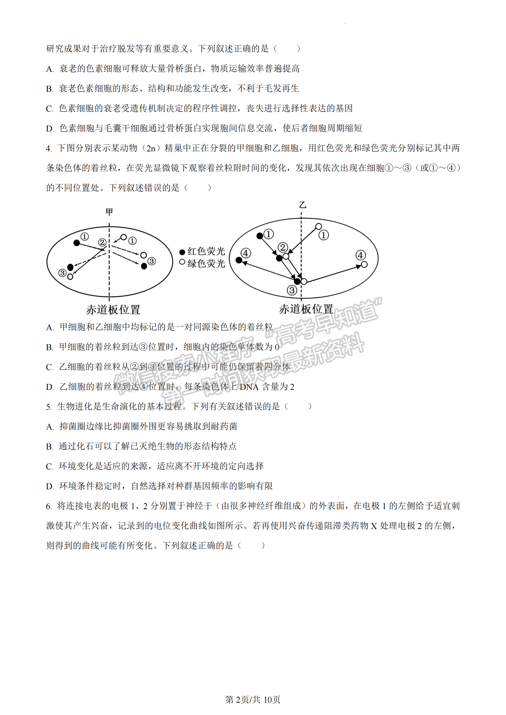 福建省百校联考2023-2024学年高三下学期开学考生物试卷及答案