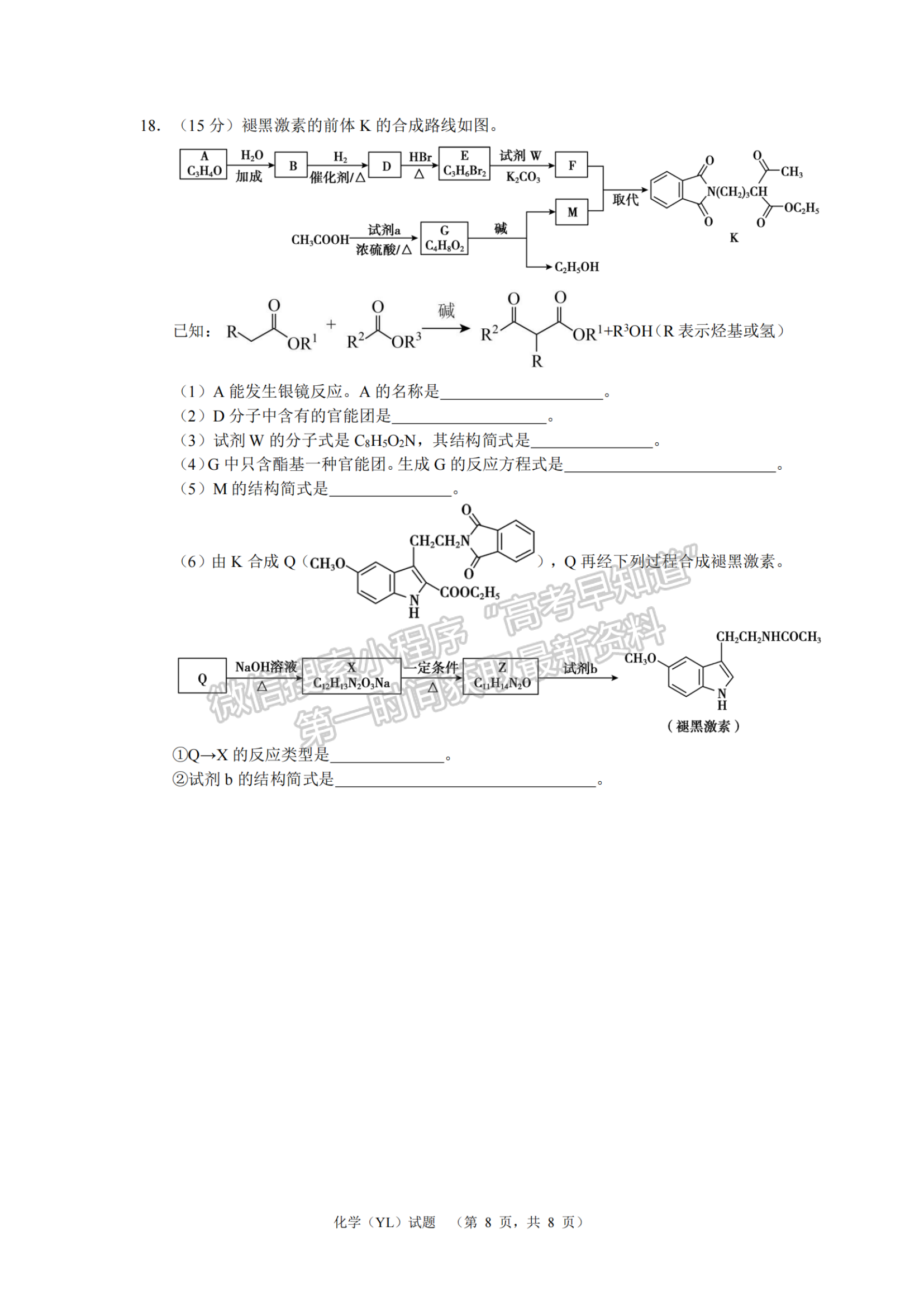 2024届湖南省长沙市雅礼中学高三一模化学试题及答案