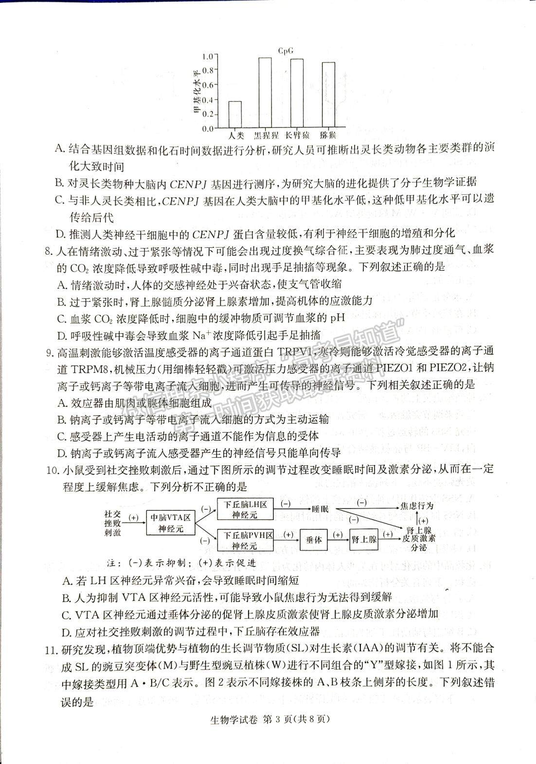 2024届湖南新高考教学教研联盟(长郡18校）高三第一次联考生物试题及答案