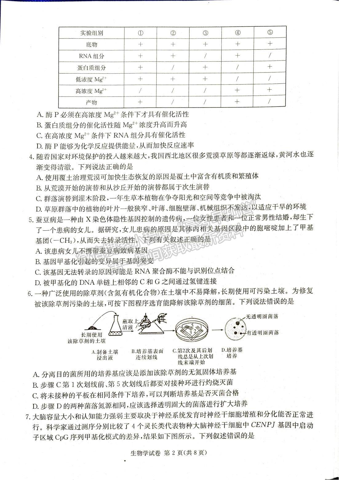 2024届湖南新高考教学教研联盟(长郡18校）高三第一次联考生物试题及答案