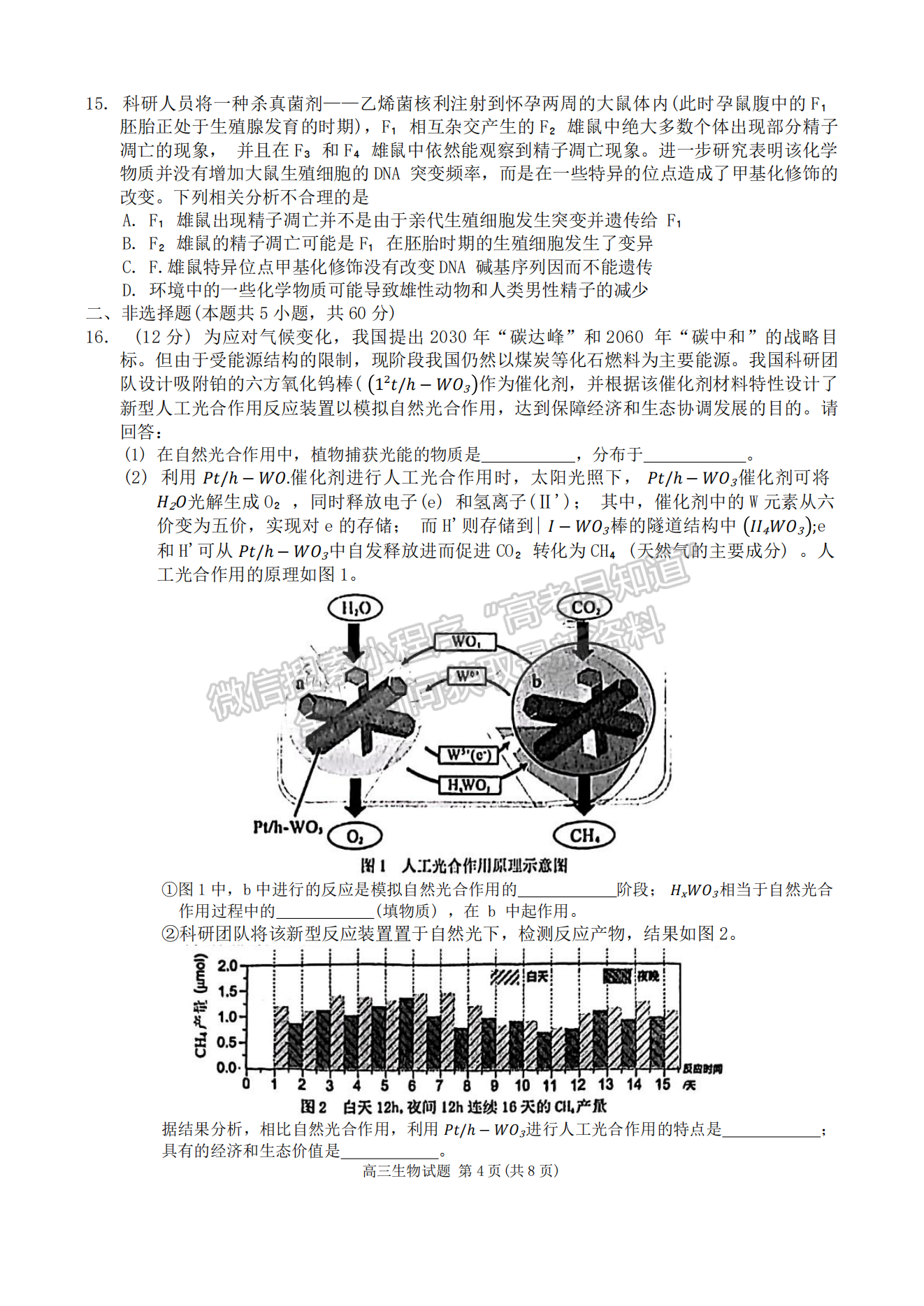 2024泉州三檢&三明一檢生物試卷及參考答案