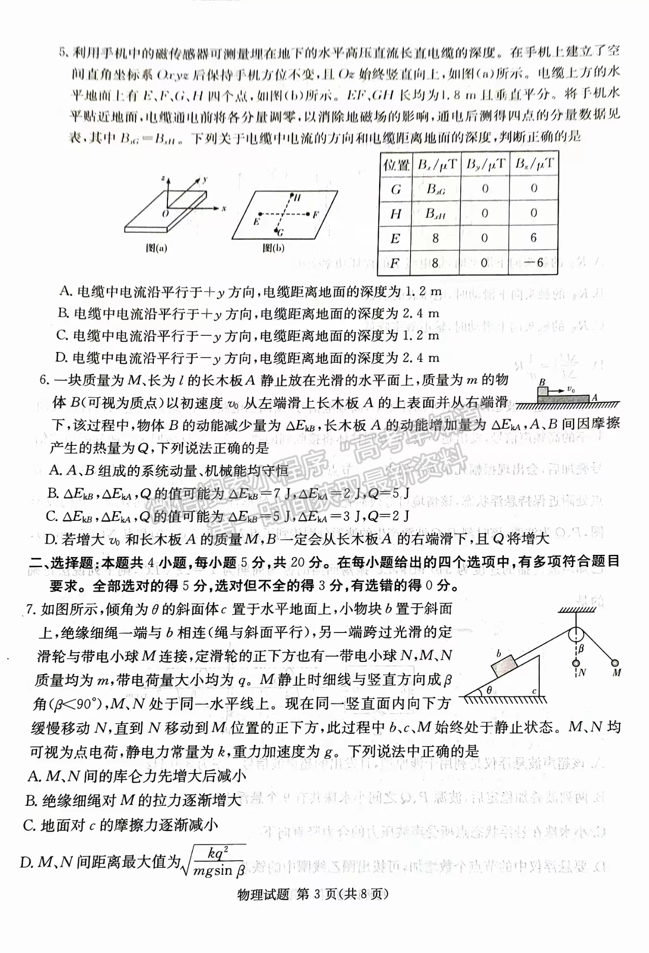 2024届湖南省九校联盟高三第二次联考物理试题及答案