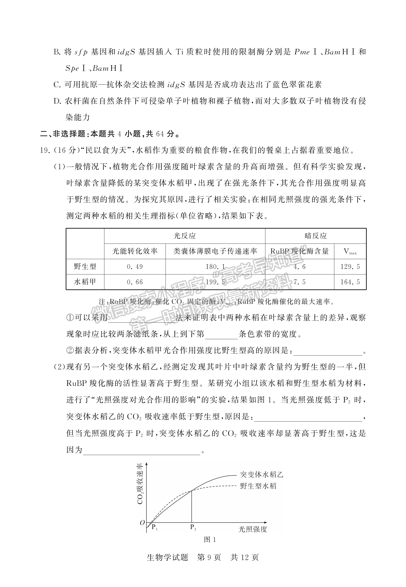 2024届八省高三第二次学业质量评价（T8联考）生物试题及答案