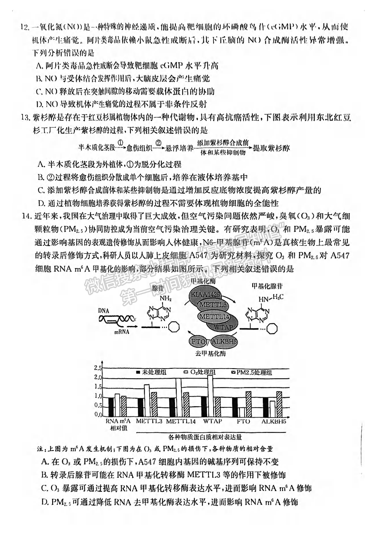 2024届莆田5月质检（5月6日-8日）生物试卷及参考答案