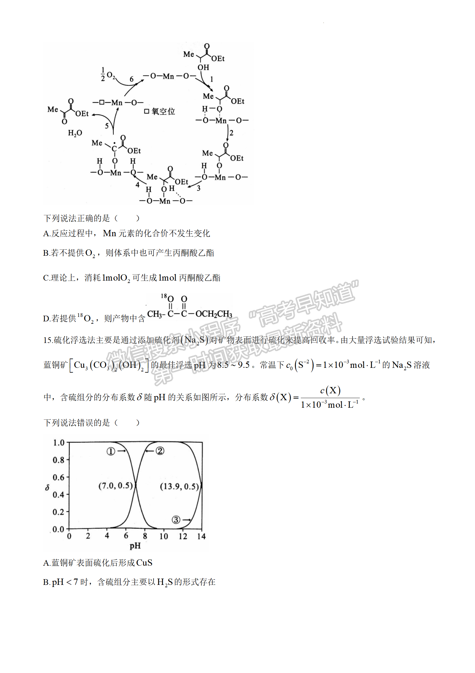 2024届湖北省武汉市高三5月模拟训练化学试题及答案