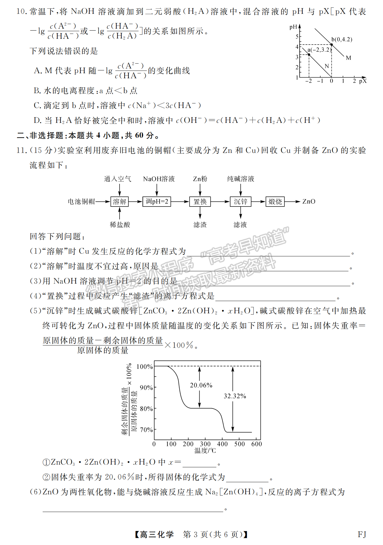 福建省百校聯(lián)考2024-2025學(xué)年高三上學(xué)期化學(xué)試卷及參考答案