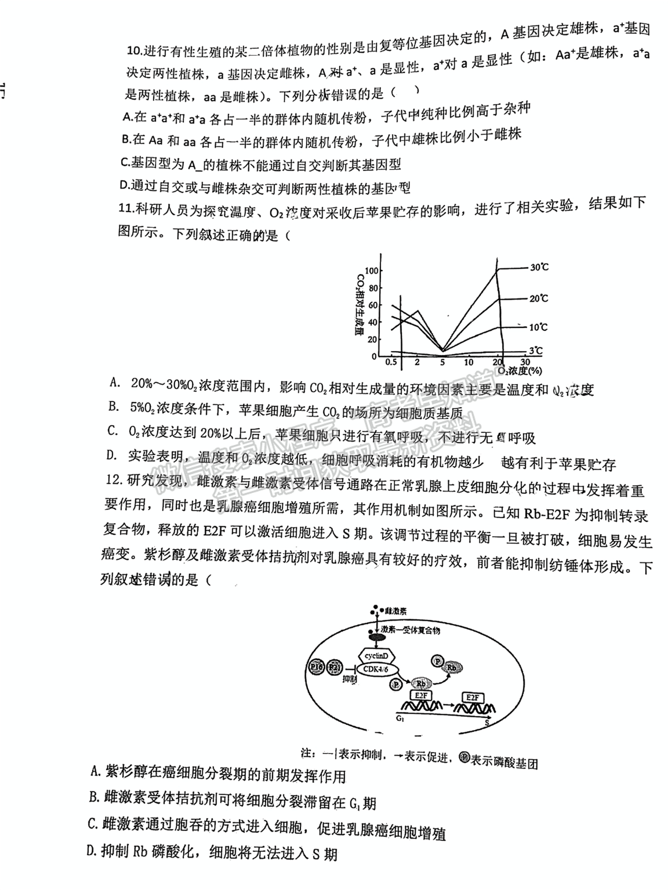 宁德市2024-2025学年高三第一学期半期考试五校联考生物试卷及答案