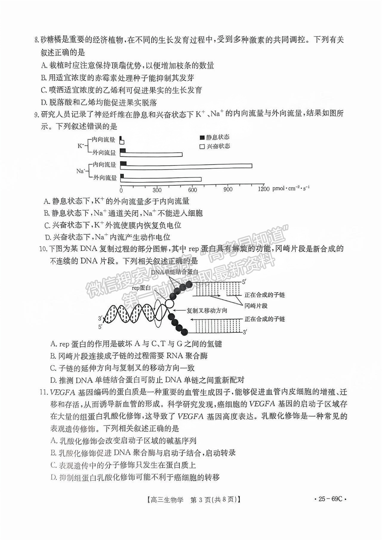 2025广东高三10.28大联考生物试题及参考答案