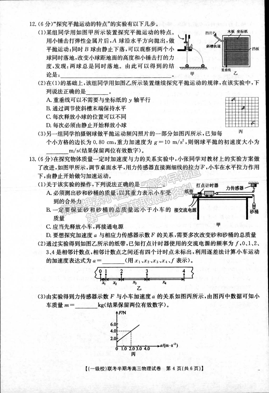 2025屆福建省龍巖市高三上學(xué)期期中聯(lián)考物理試題及參考答案