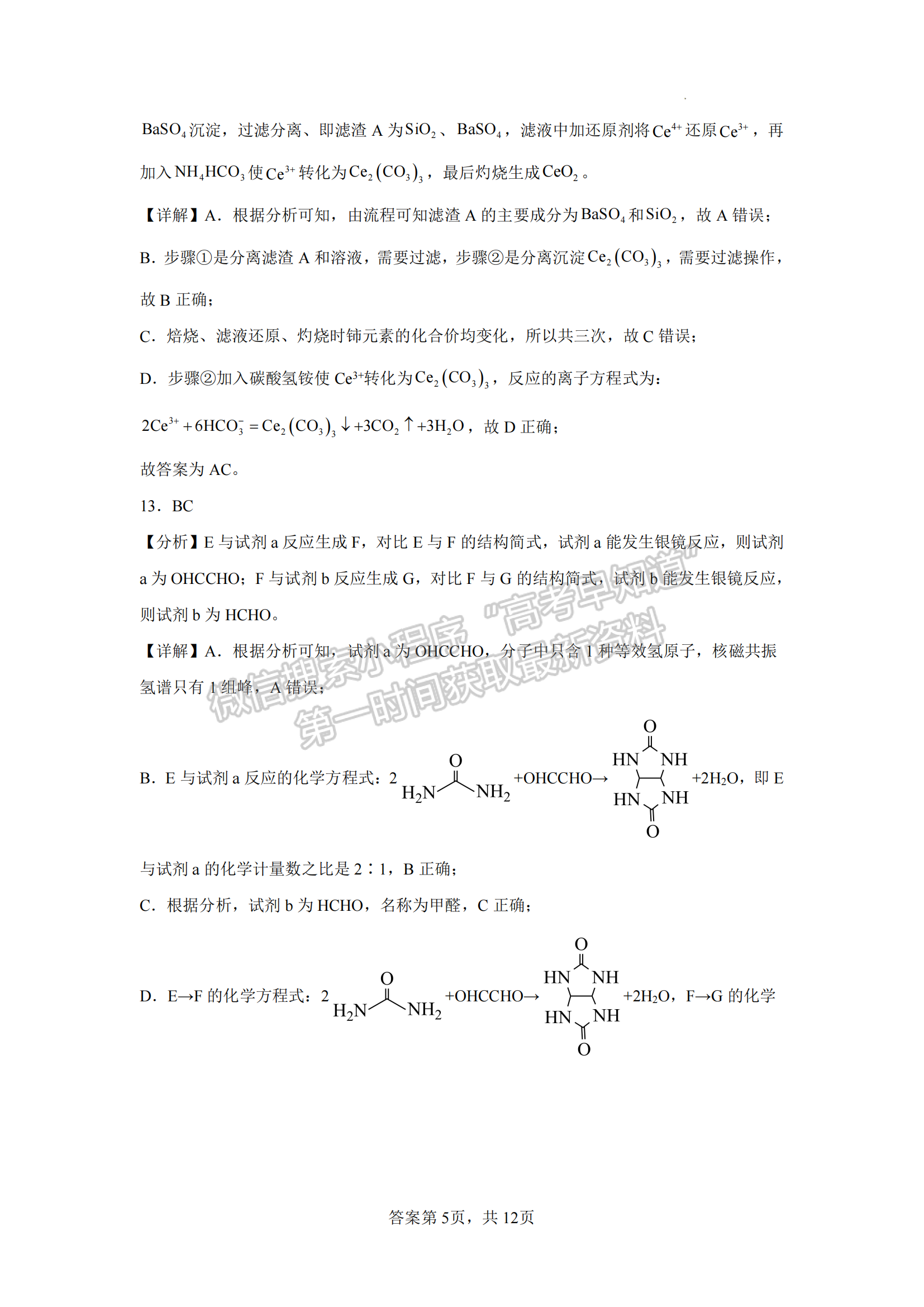 福建省泉州第五中学2024-2025学年高三上学期11月期中化学试卷及参考答案