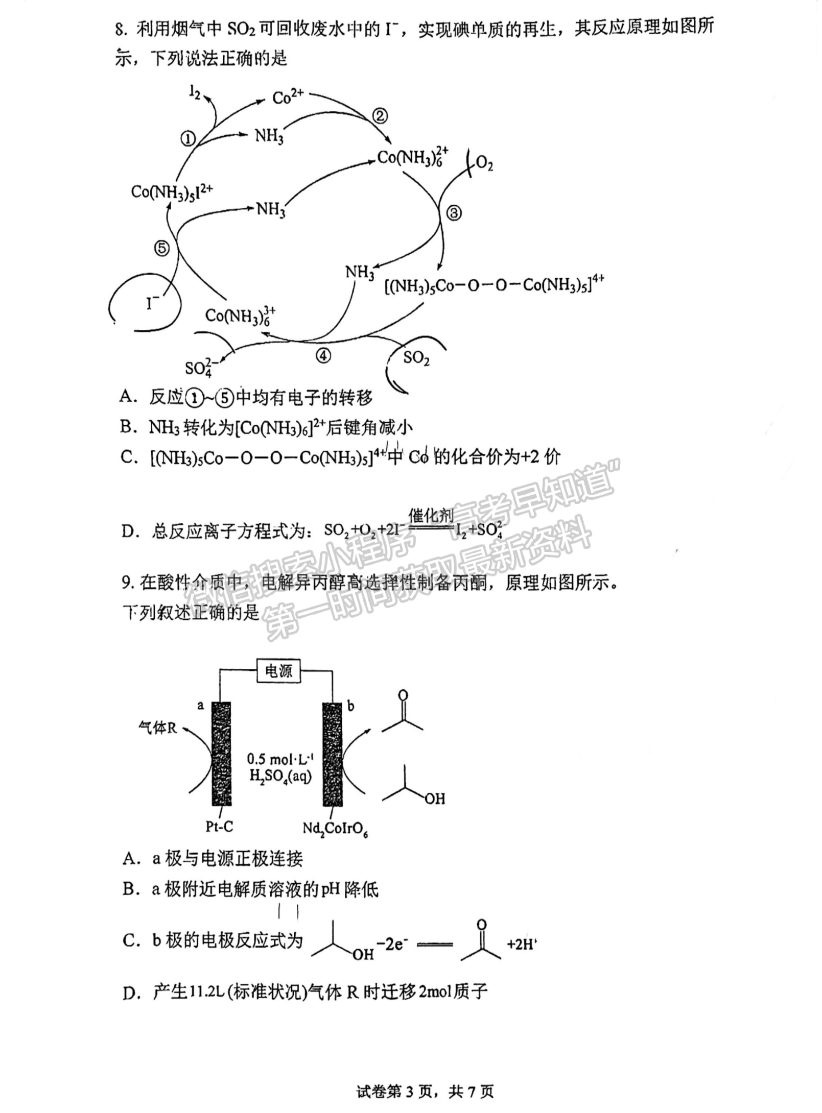 福建省福州第三中学2024-2025学年高三上学期11月期中化学试题及参考答案