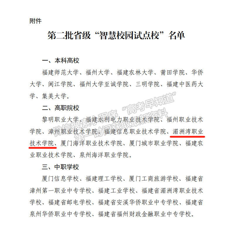 喜报！湄洲湾职业技术学院荣获福建省第二批“智慧校园试点校”